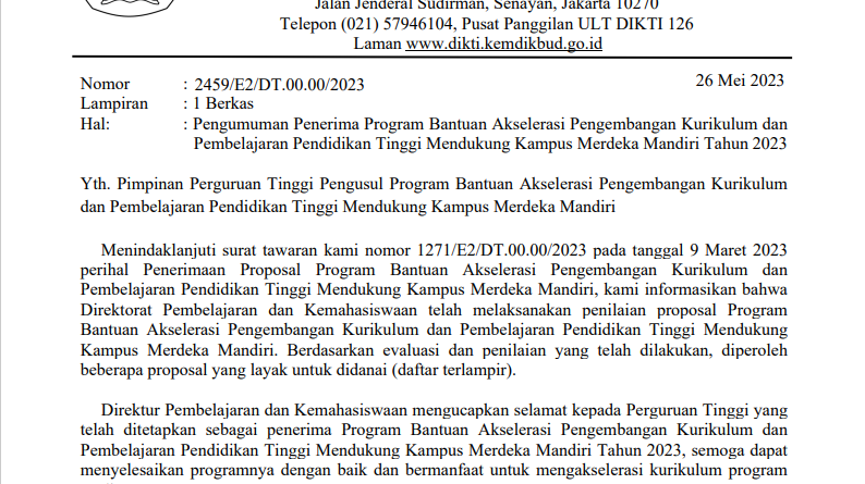 Teknik Sipil FT UNLA Raih Hibah Dikti MBKM 2023: Akselerasi Kurikulum & Pembelajaran